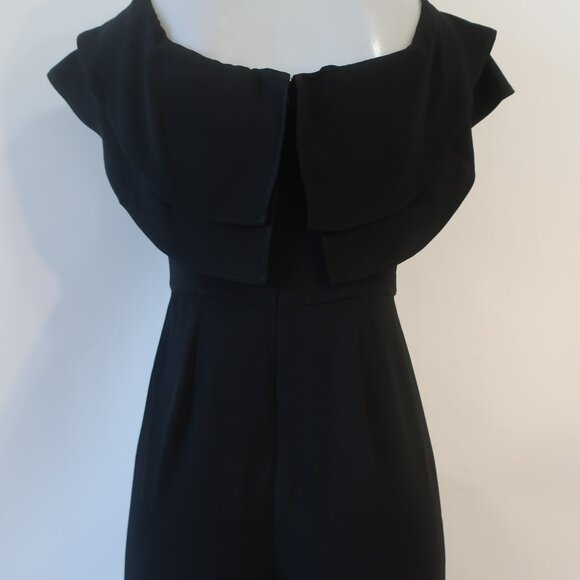 Women Intermix Mae Black Crepe Ruffled Off-The Shoulder Jumpsuit 2 - Picture 11 of 16